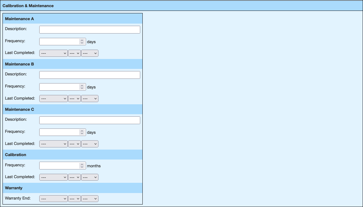 Calibration and Maintenance