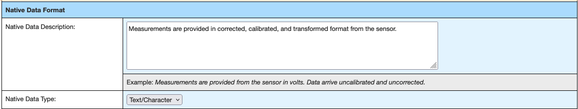 Native Data Format